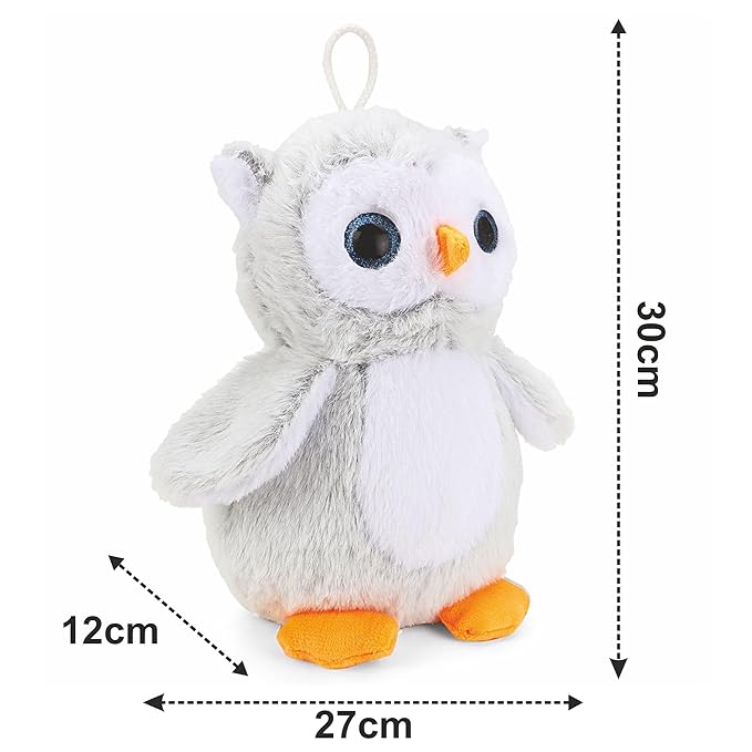 Plush Adorable Cute Owl Soft Toy | 30 CM (Grey)